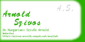 arnold szivos business card